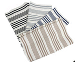 Tan and White Ticking Stripes Layering Rug