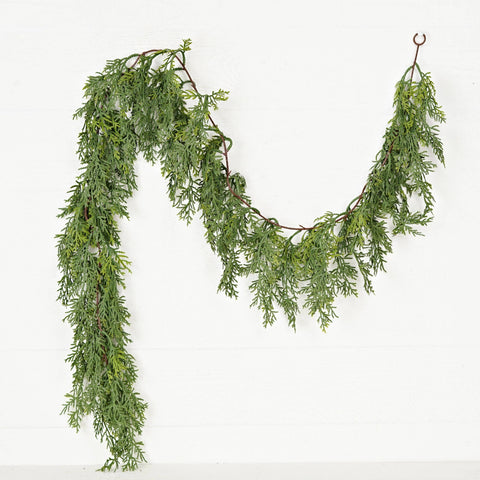 5' Soft Touch Dripping Cedar Garland