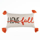 I Love Fall Embroidered Lumbar Pillow