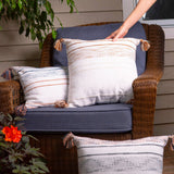 Tylanne Handwoven Striped Indoor/Outdoor Throw Pillow