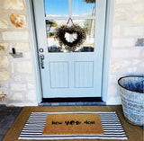 Black and Ivory Striped Layering Rug