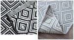 Black Geometric Diamond Layering Rug