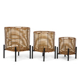 Round Rattan Planters