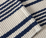 Tan and White Ticking Stripes Layering Rug