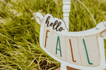 Hello Fall Banner Door Hanger