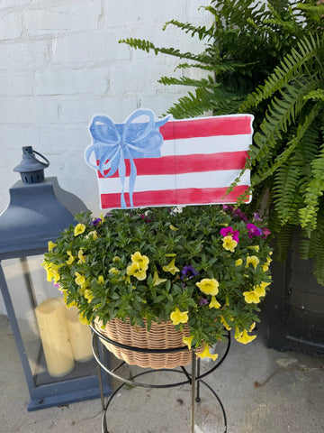 Outdoor Stake Signs: Watercolor Bow Flag 