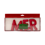 Puffy Red Velvet Merry Christmas Banner