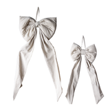 Oversized Fabric Bow: Beige Sand Stripes