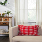 Gallen Red Fringed Pillow