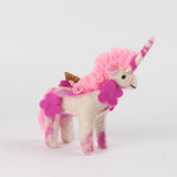 Felt Pink Wool Unicorn