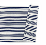 Tan and White Ticking Stripes Layering Rug