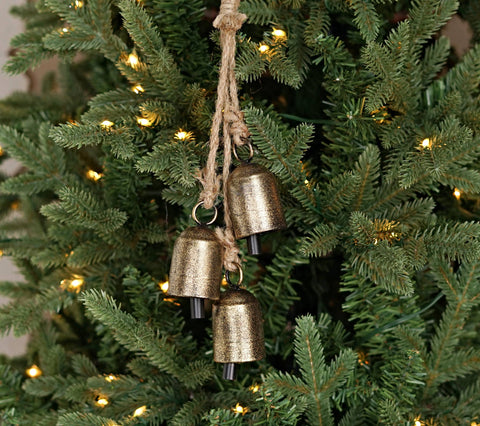 Swiss Cowbell Cluster Ornament: Brushed Gold