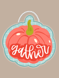 Coral Gather Pumpkin Door Hanger