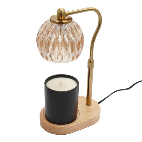 Candle Warmer Lamp: Crystal Glass, Gold