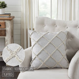 Frayed Lattice Pillow: Oatmeal