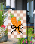 Checkered Bow Carrots Garden Flag