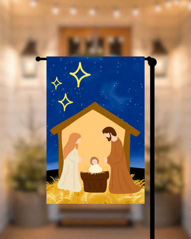 Christmas Nativity Garden Flag