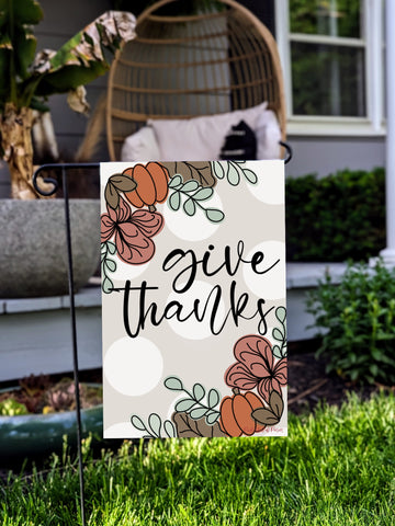 Give Thanks Garden Flag