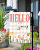 Hello Spring Tulips Garden Flag