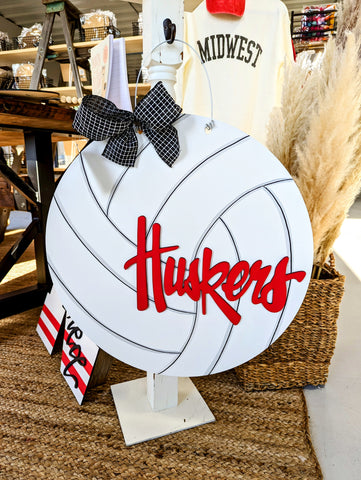 Huskers Volleyball Door Hanger