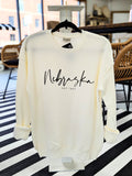 Nebraska EST. 1867 Vintage White Graphic Sweatshirt