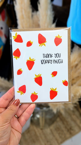 Thank You Berry Much Stationary Card