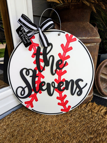 Personalized Baseball Door Hanger