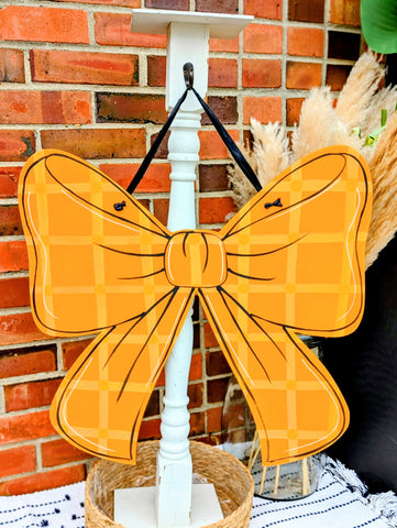 Orange Bow Door Hanger