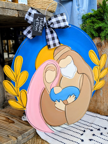 Nativity Scene Round Door Hanger