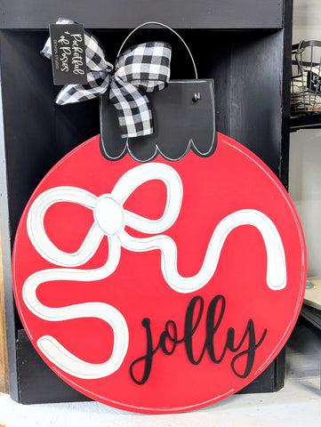 Jolly Ornament: Red Door Hanger