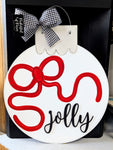 Jolly Ornament: White Door Hanger