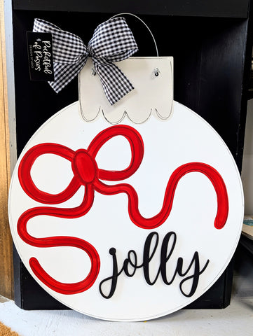 Jolly Ornament: White Door Hanger