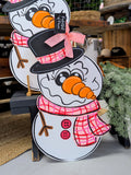 Pink Snowman Door Hanger