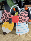 Teacher Cheetah Bow Door Hanger