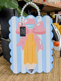 Bowed Teacher Pencil Framed Door Hanger