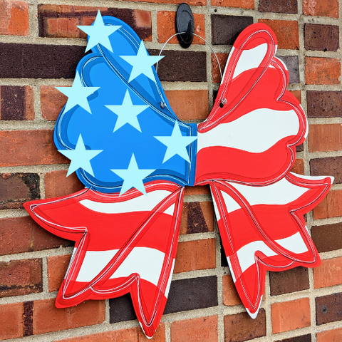 Patriotic Bow Door Hanger