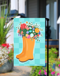 Spring Floral Rainboot Garden Flag