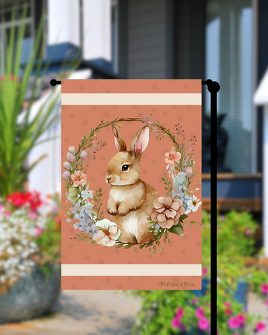 Spring Wreath Bunny Garden Flag