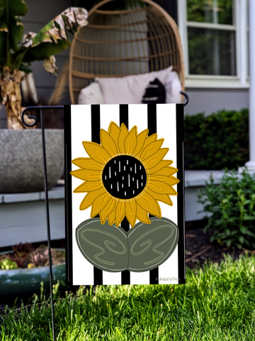 Striped Sunflower Garden Flag