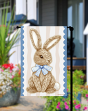 Wicker Bunny Garden Flag