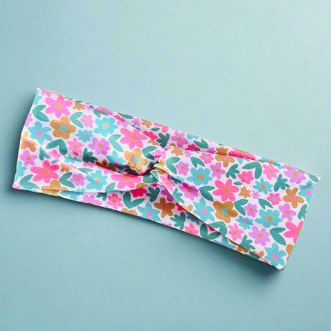 Sage Bloom Stretchy Tie Headband