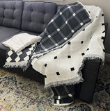 White & Black Diamond Reversible Throw