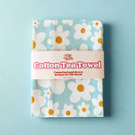 Blue Daisies Cotton Tea Towel
