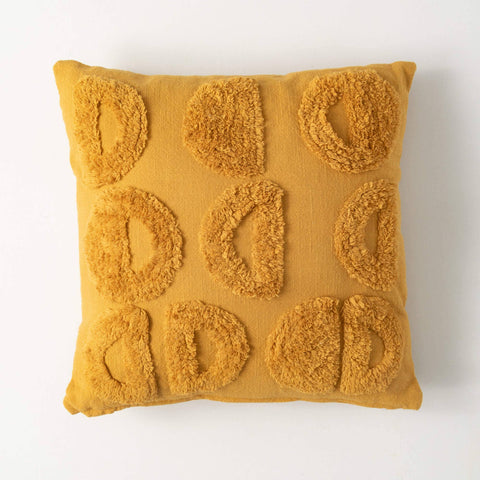 GOLD TUFTED HALF MOON PILLOW