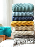 Waffle Stripe Throw Blanket