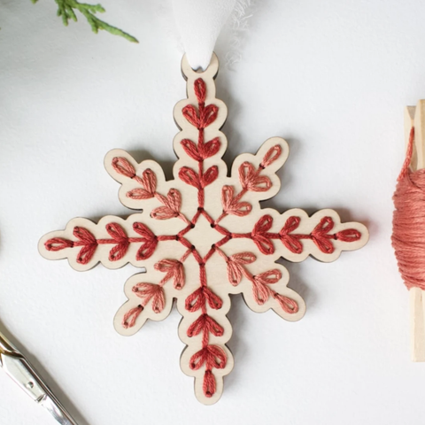Embroidery DIY Kit: Vintage Snowflake Ornament