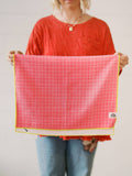 Pink Grid Waffle Towel