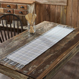 Grey Woven Plaid Runner 12x48