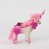 Felt Pink Wool Unicorn