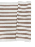 Tan and White Striped Layering Rug